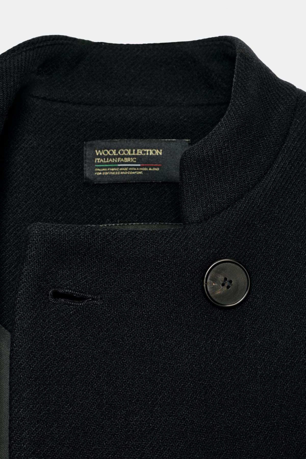 자라 프리미엄 울블렌드 하이넥 롱코트 9051/802 DARK NAVY - 상세 이미지 5