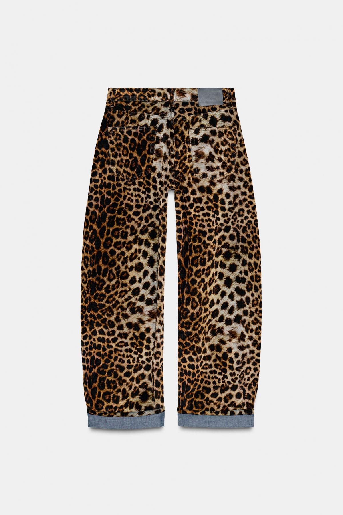 자라 플록 애니멀 프린트 와이드 팬츠 9632/249 LEOPARD - 상세 이미지 4