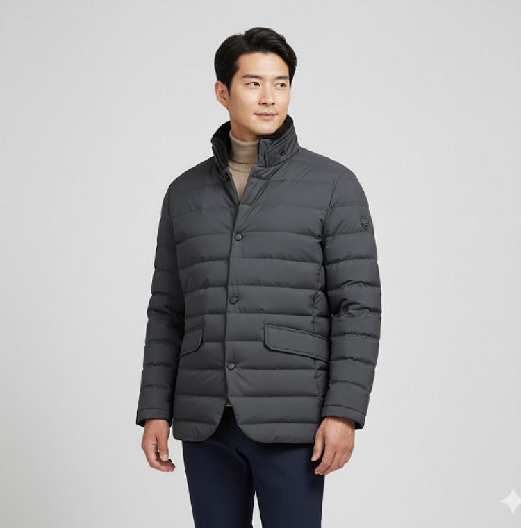 팬텀골프 남성 겨울 덕다운 블레이저 패턴 골프웨어 다운 패딩 자켓 - 상세 이미지 3