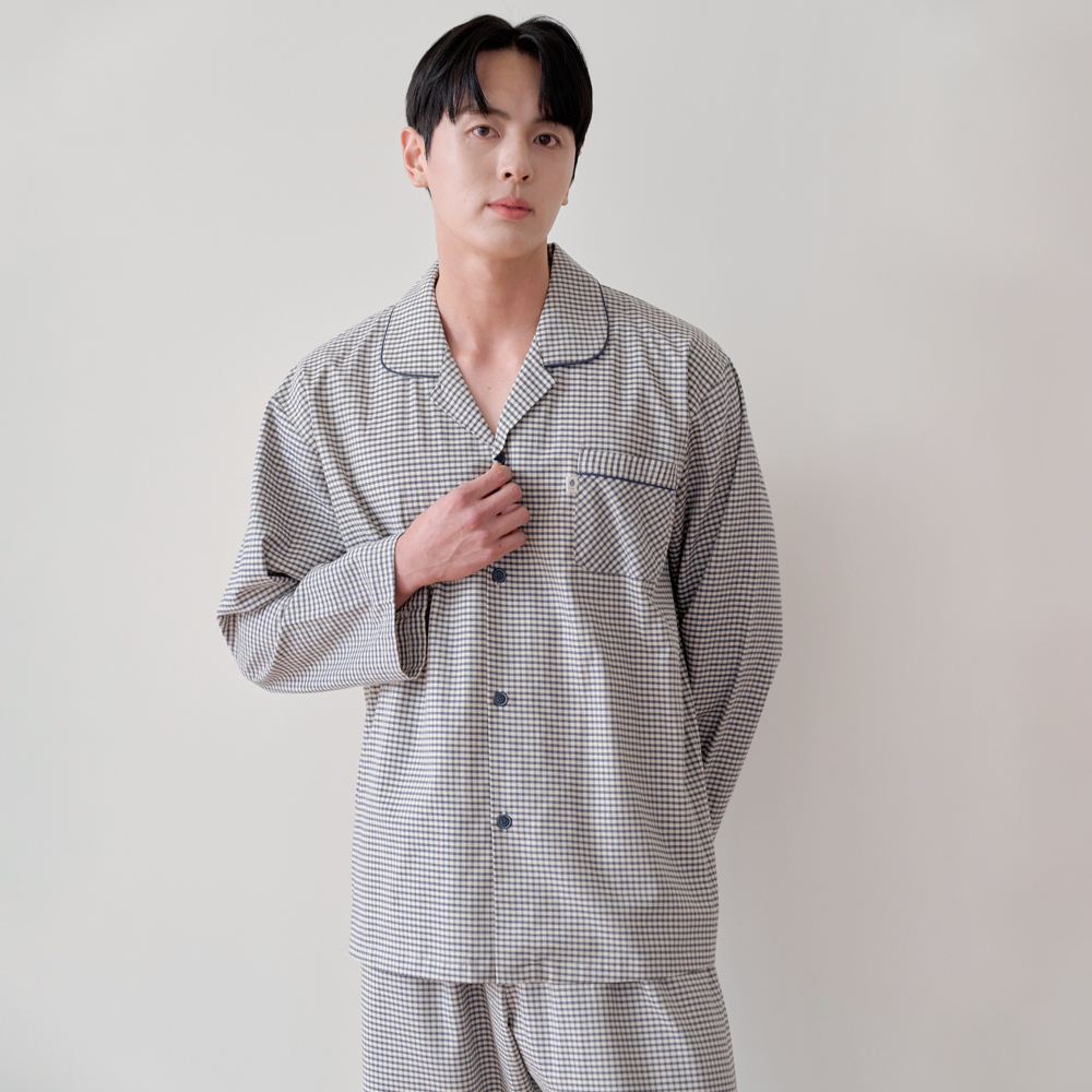커플 잠옷 세트 여성 남성 홈웨어 M와플 M2159_6159 - 상세 이미지 5