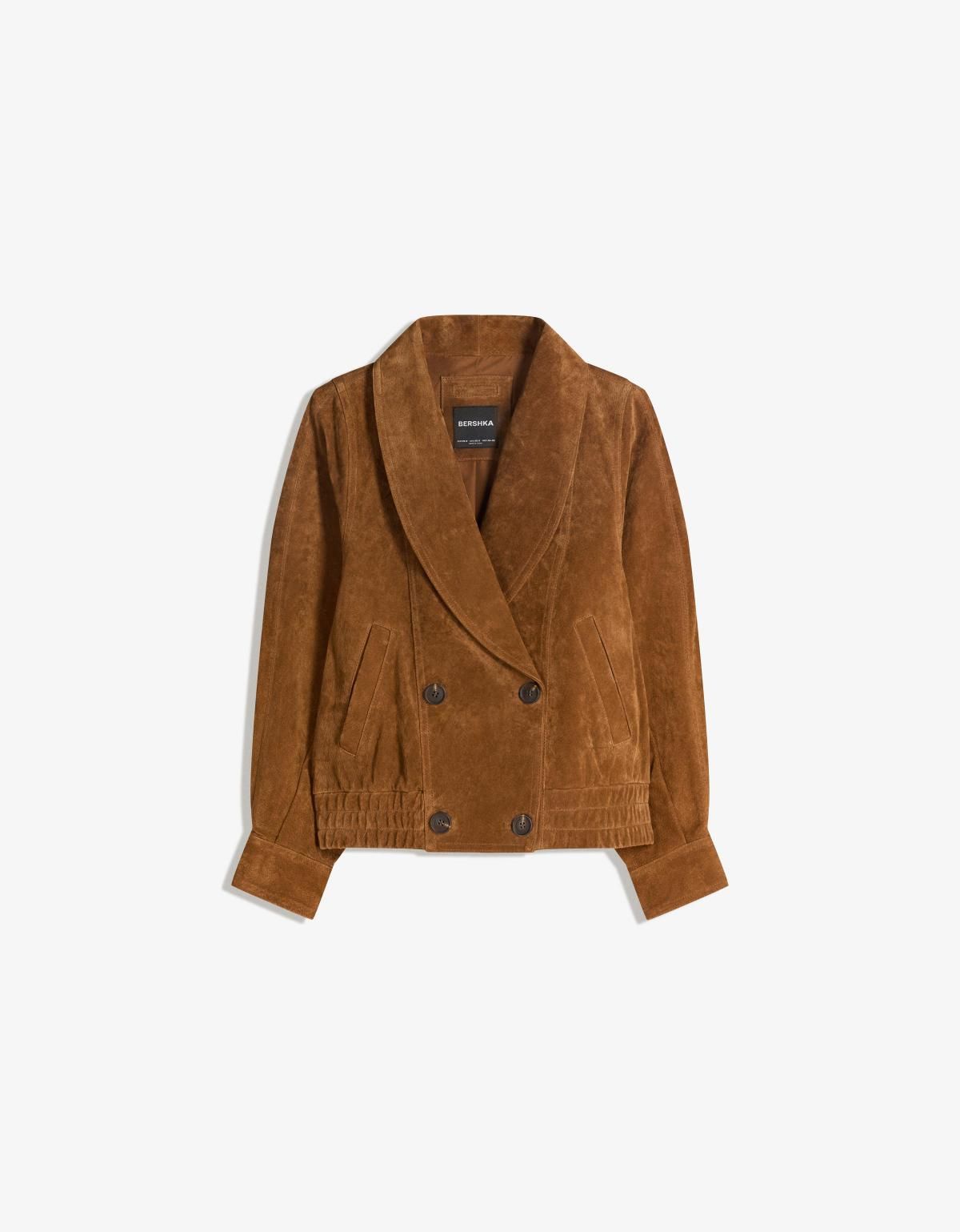 버쉬카 프리미엄 스웨이드 레더 크로스 재킷 1442/730 BROWN - 상품 이미지
