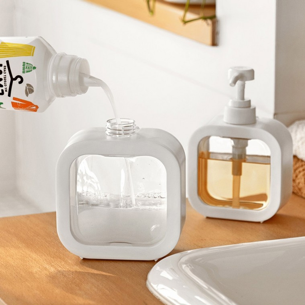 눌러 리필 공병 디스펜서300ml 500ml 일반형 세제통 손세정제통 핸드워시통 주방세제디스펜서 샴푸디스펜서 - 상품 이미지
