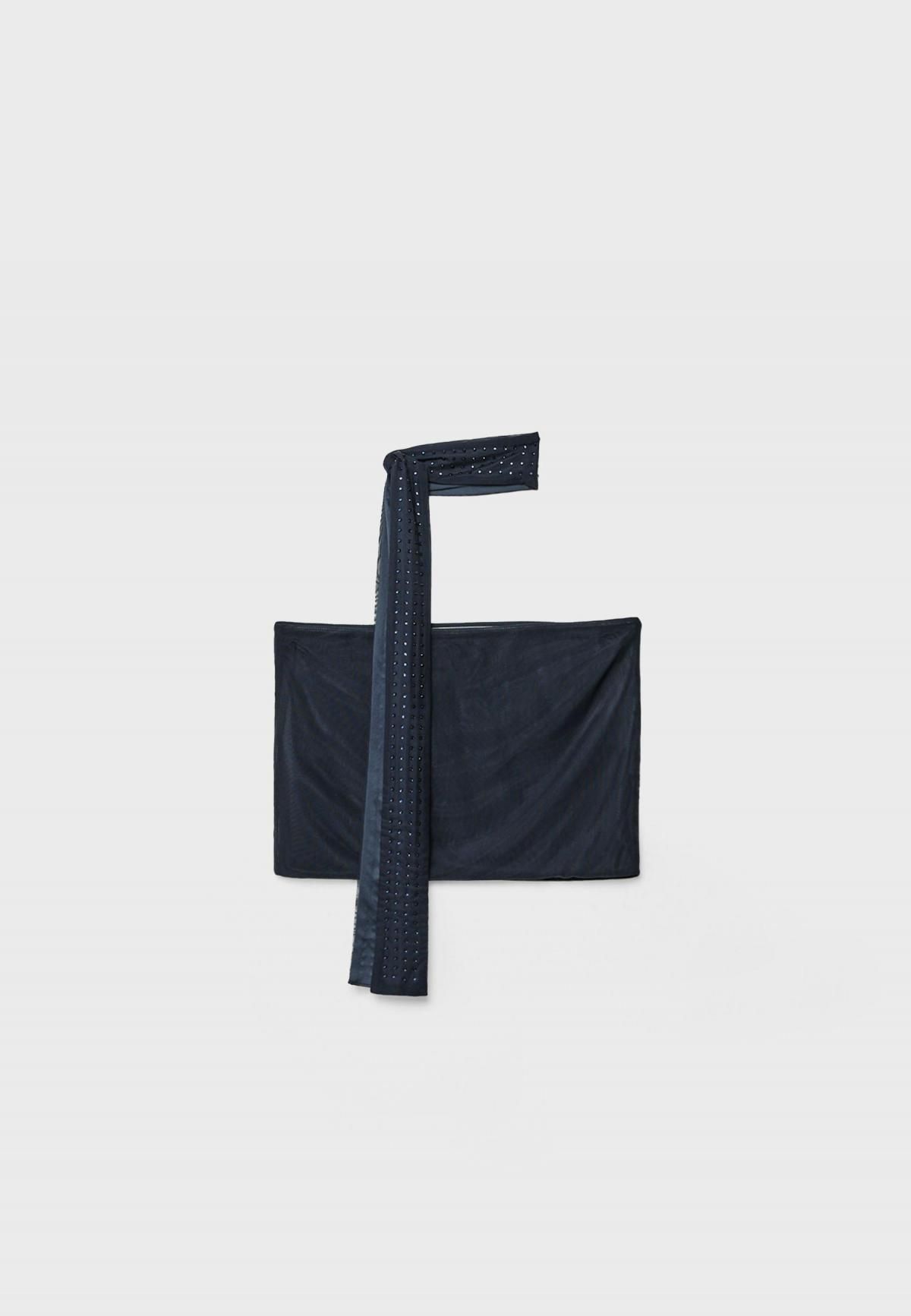 스트라디바리우스 글리터 튤 라인스톤 스카프 튜브탑 8109/993 DARK BLUE - 상품 이미지
