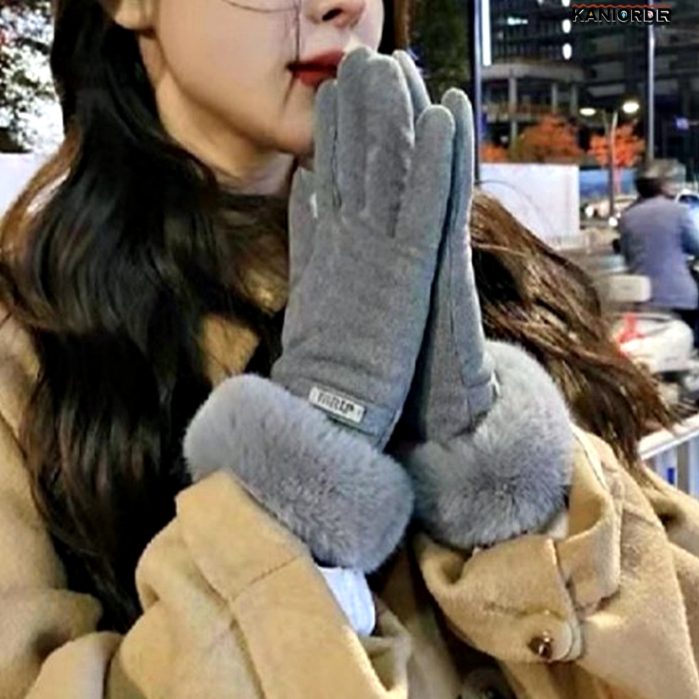 터치 장갑 스마트폰 여자 기모안감 겨울 출퇴근 털장갑 여성 5컬러 - 상품 이미지