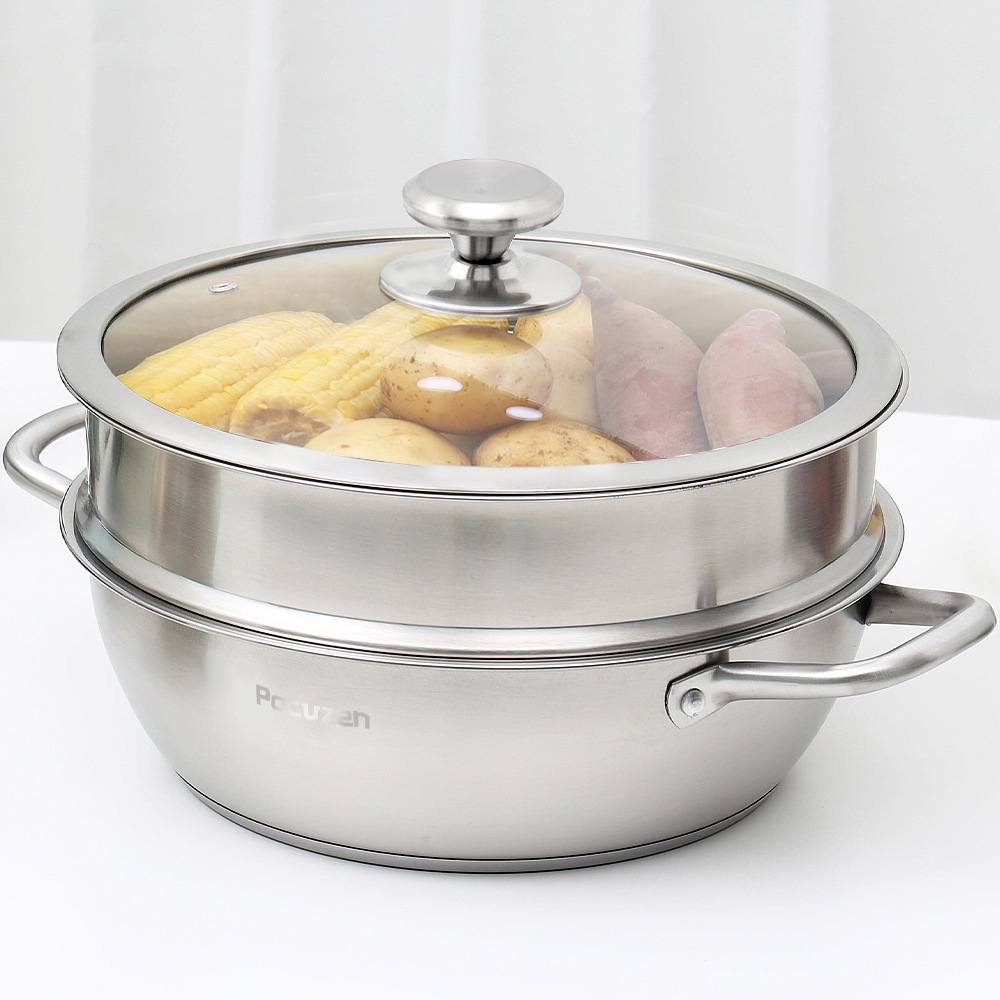 파쿠젠 IH 인덕션 2단찜냄비 스텐냄비 찜솥 찜기 30cm 제품 이미지