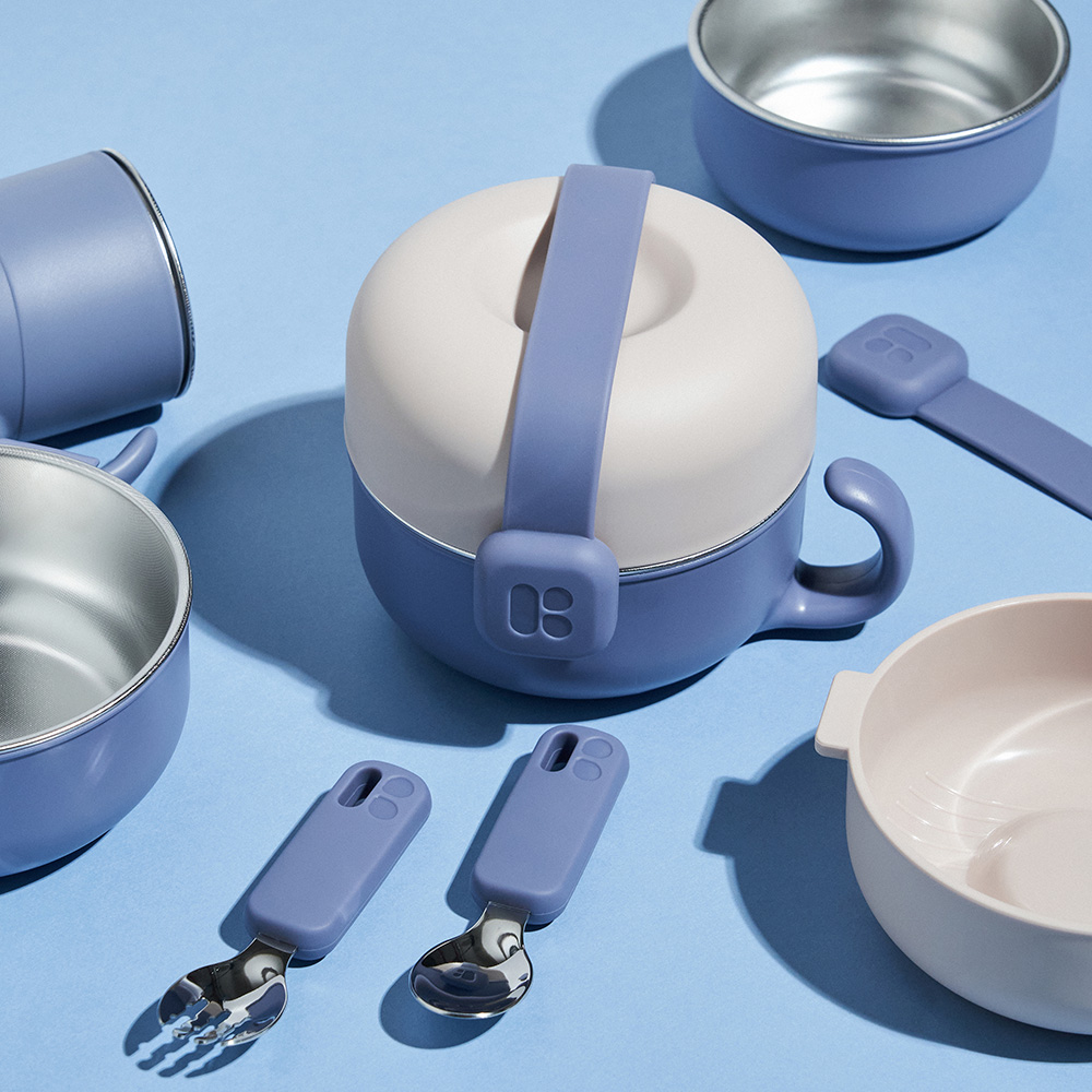 마더케이 허그 스테인리스식기 6종세트 아기 컵 스푼포크 포함