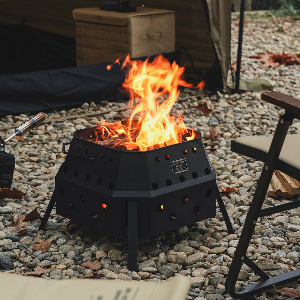 카고컨테이너 파이어핏 맥스 이중연소 화로대 접이식 캠핑 화로 원액션 1초설치