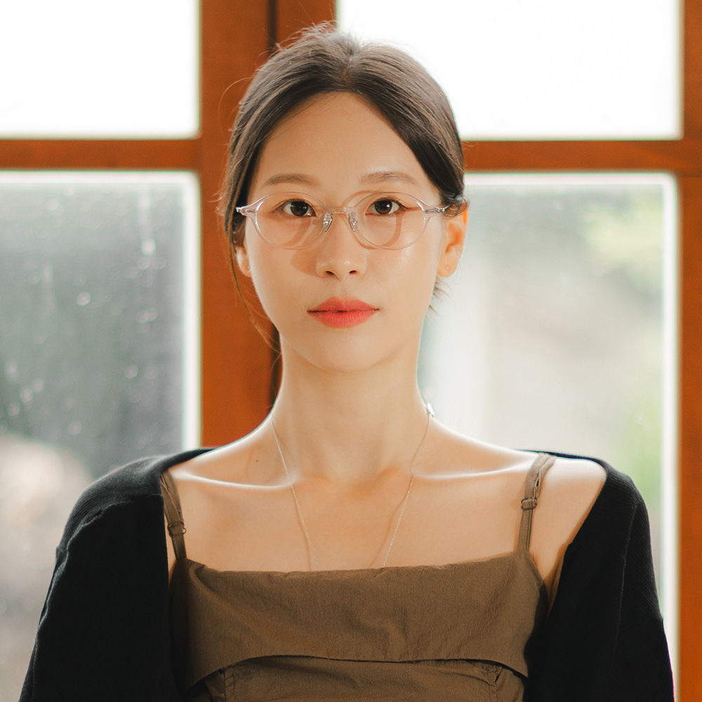 무사경 402 긱시크 오벌형 안경 블루라이트 차단 렌즈 얇은 뿔테 여자 안경 - 상세 이미지 4