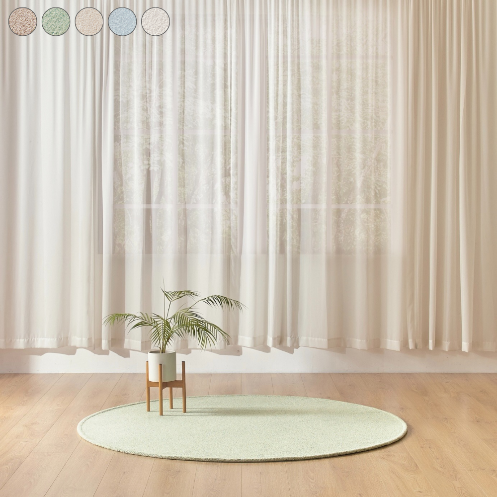 투톤 거실러그 방수 워셔블 항균 샤기 카페트 주문제작 오트브라운, 원형)150cm