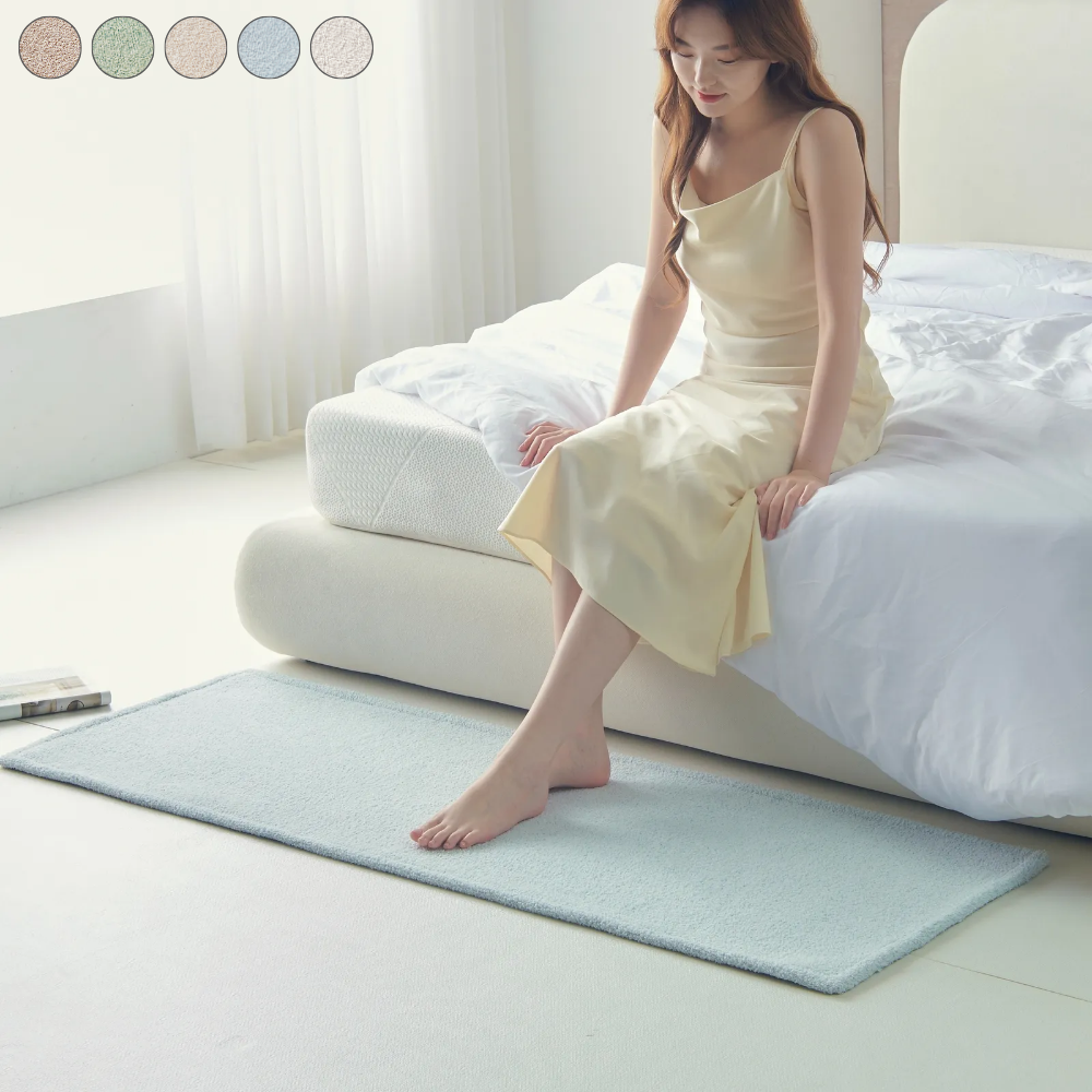 투톤 거실러그 방수 워셔블 항균 샤기 카페트 주문제작 스노우그린, 러너)50x150cm
