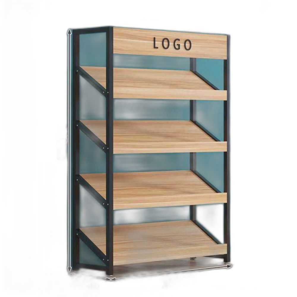 슈퍼마켓 과일 매대 채소 진열 진공목 진열 선반대 4단 100x30x140cm + 사선(블랙) 이미지 7