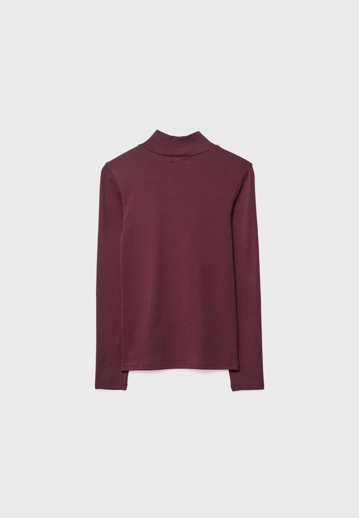 스트라디바리우스 베이직 하이넥 긴팔 티셔츠 소프트터치 코튼 6528/929 AUBERGINE - 상세 이미지 2
