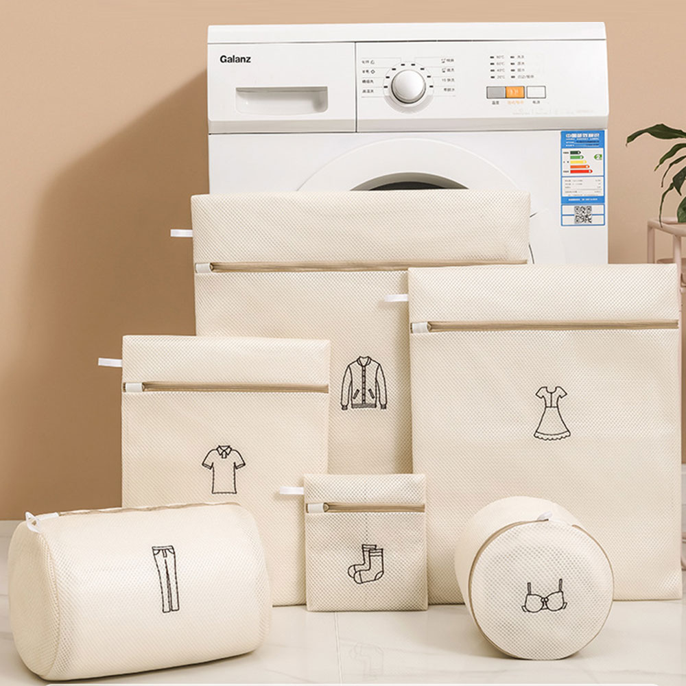 [단독][6종세트] 3중원단 탄탄한 매쉬 세탁망 원형 먼지 브라 속옷 양말 빨래망 제품 이미지