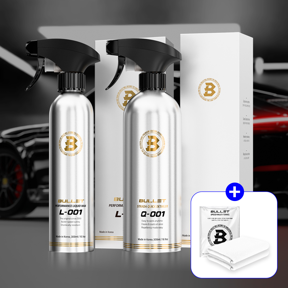 [+타월 2장]불렛 시너지 물왁스 2종 세트(L001 300ml+Q001 500ml) 제품 이미지