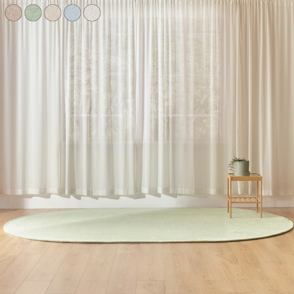 투톤 거실러그 방수 워셔블 항균 샤기 카페트 주문제작 바닐라베이지, 타원)100x150cm