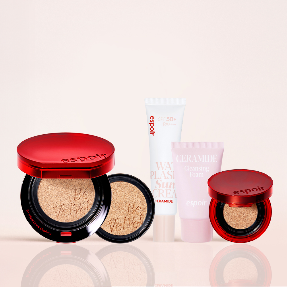 에스쁘아 비벨벳 커버 쿠션 SPF42 PA++ 13g x 2 (본품+리필) (GIFT: 워터 스플래쉬 선크림 20ml + 클렌징폼 20g + 미니쿠션 #아이보리) - 메인 이미지