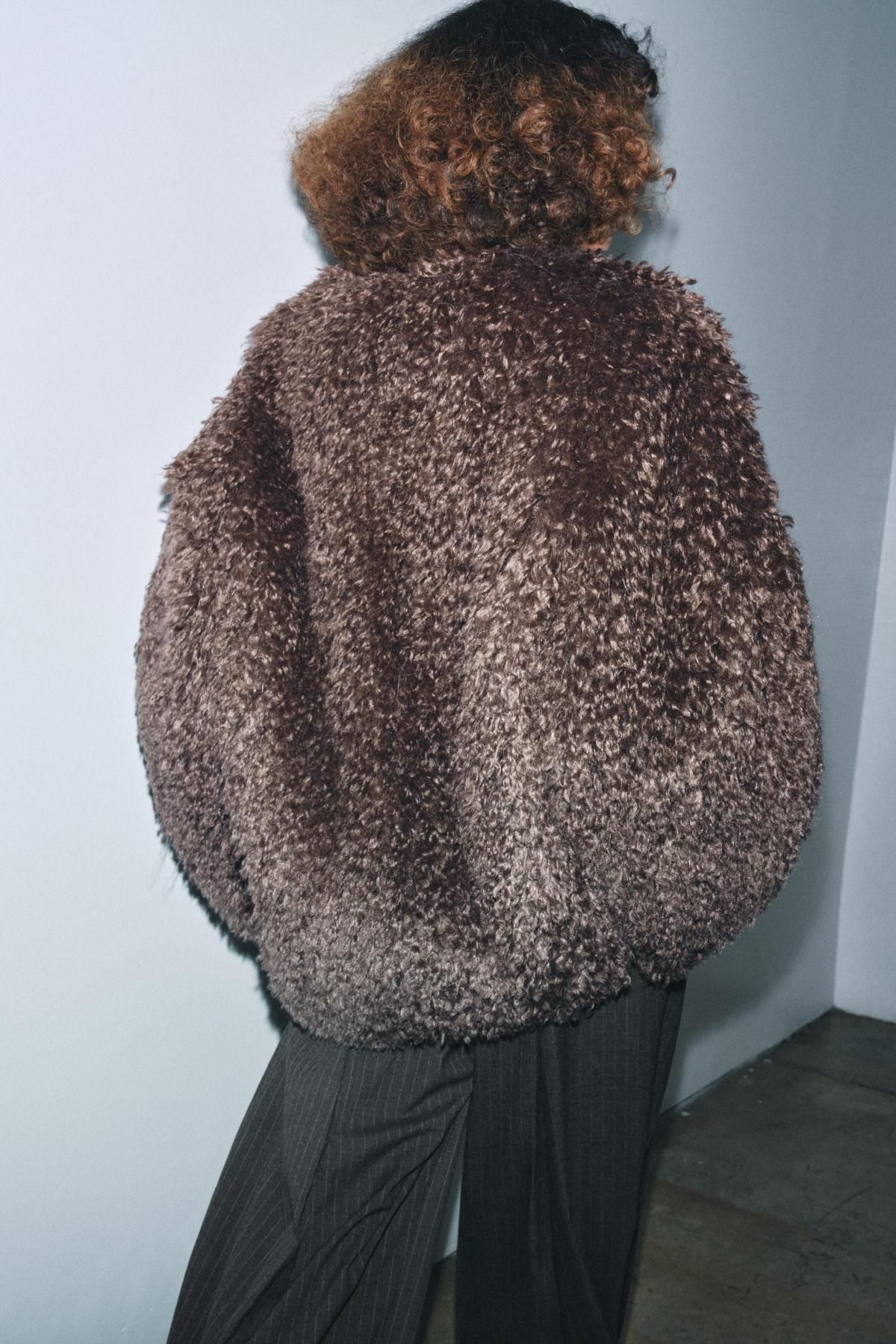 자라 페이크 퍼 테크니컬 봄버 자켓 8490/244 BROWN / TAUPE - 상세 이미지 3