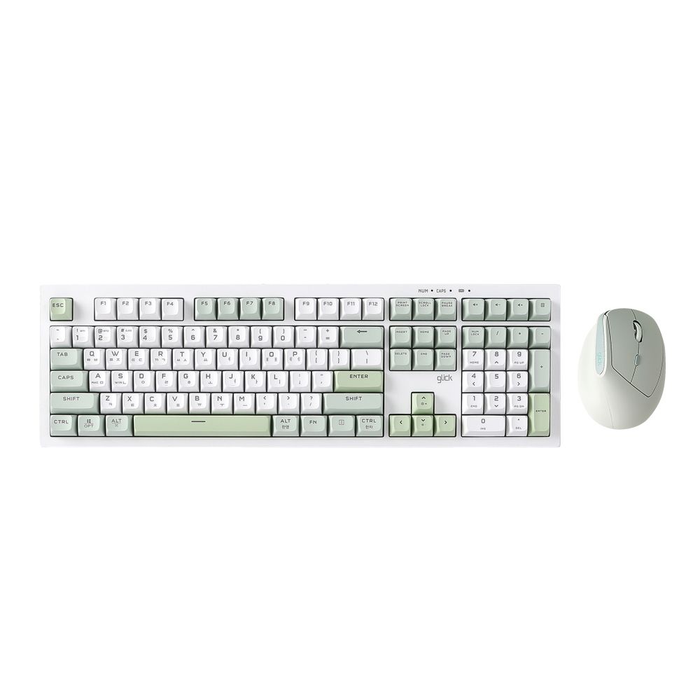 지클릭커 오피스프로 WMK600 사일런스 M RGB 무소음 무선 블루투스 108 키보드 마우스 세트 Navy Blue - 상세 이미지 3