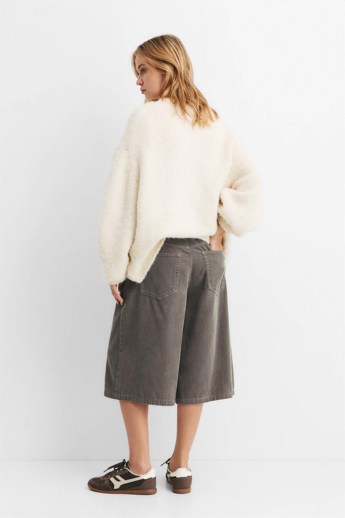 풀앤베어 코듀로이 하이웨이스트 배기핏 반바지 7696/351 GREY - 상세 이미지 4