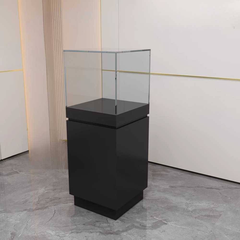 박물관 전시 진열장 예술 작품 보호 유리 문화재 30x30x100cm(블랙) - 상세 이미지 3