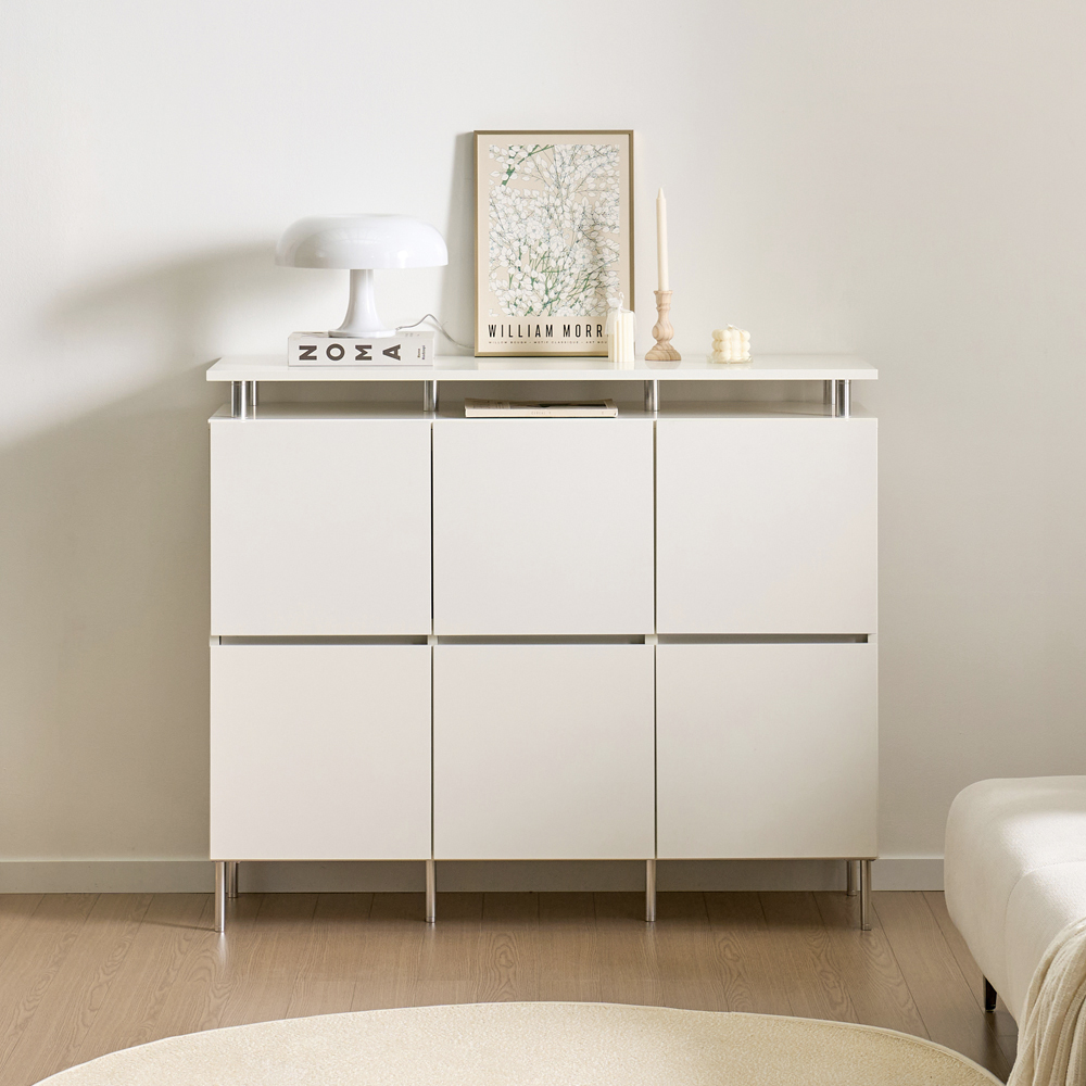 로아 수납장 모듈 다용도 거실 맘마존 (다리형/상판형) 1200, 2단, 화이트