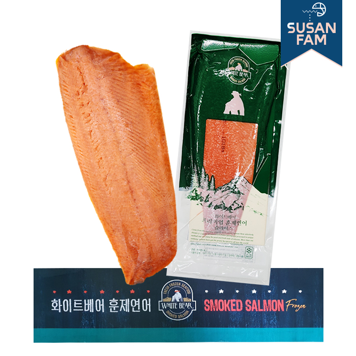 화이트베어 훈제연어 통 필렛 슬라이스 냉동연어 칠레 노르웨이 (박스 도매) - 상세 이미지 2