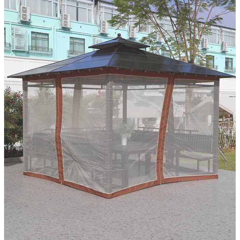 조립식 파고라 야외 테라스 정원 휴식 공간 알루미늄 2.6x2.6m + 파빌리온 - 상세 이미지 4