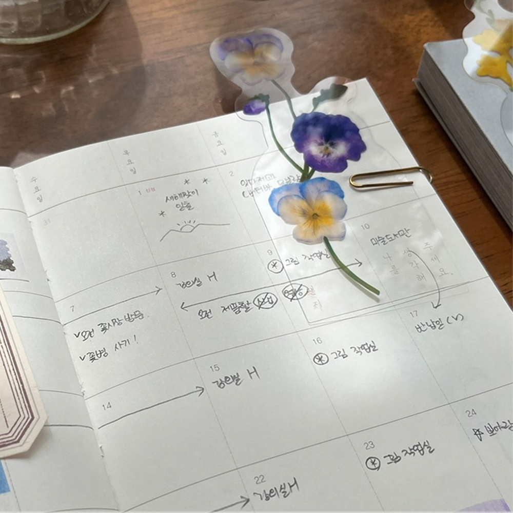 2026 년 위클리 다이어리 B6 주간 pvc커버 26년 감성 일기장 팬지 - 상세 이미지 5