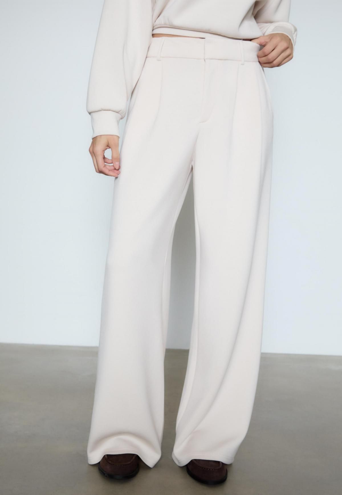 스트라디바리우스 소프트터치 모달 와이드 슬랙스 팬츠 4537/774 STONE - 상품 이미지