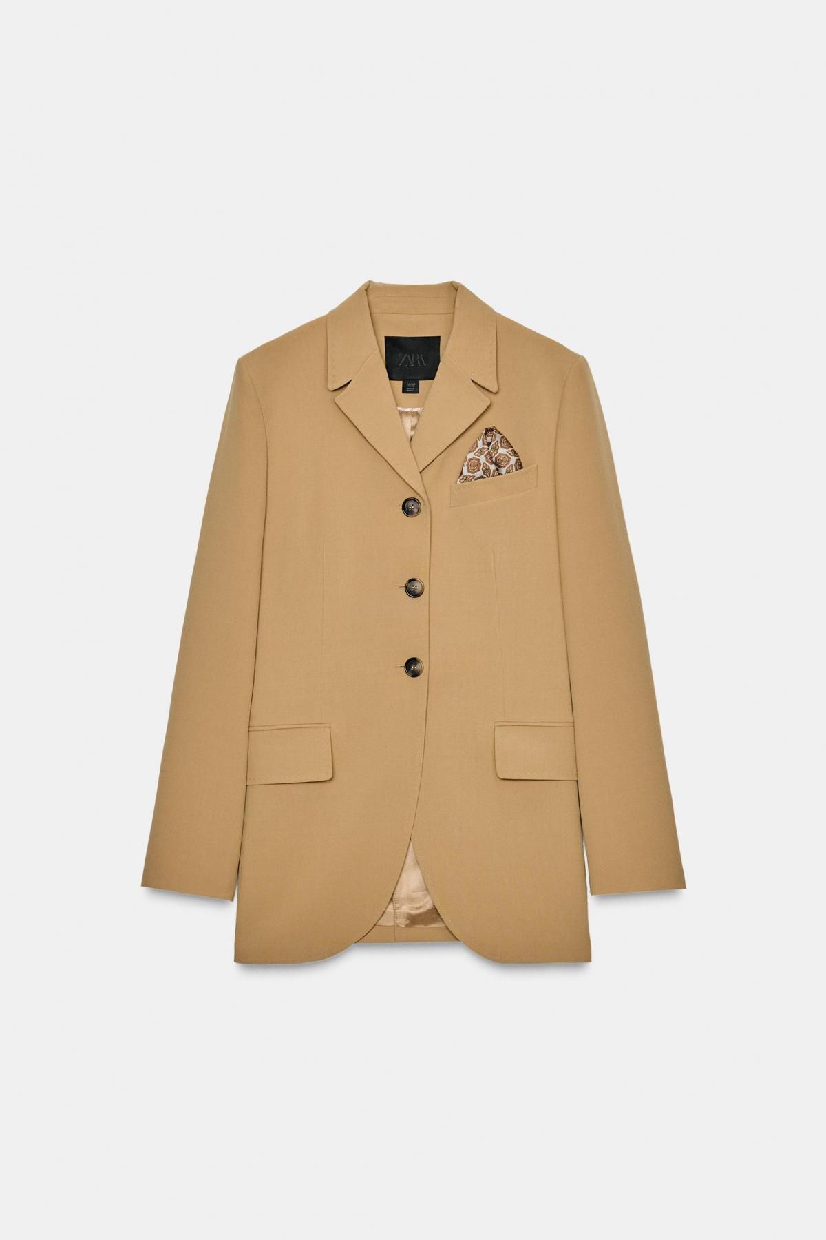 자라 테일러드 클래식 슬림핏 스카프 블레이저 9087/872 LIGHT CAMEL - 메인 이미지