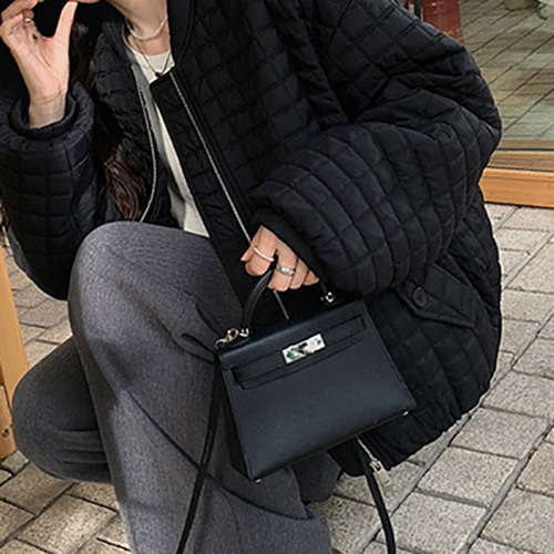 (YY) 심플 여성 경량 패딩 누빔 집업 점퍼 루즈핏 캐주얼 데일리룩 베이직 아우터 - 상세 이미지 3
