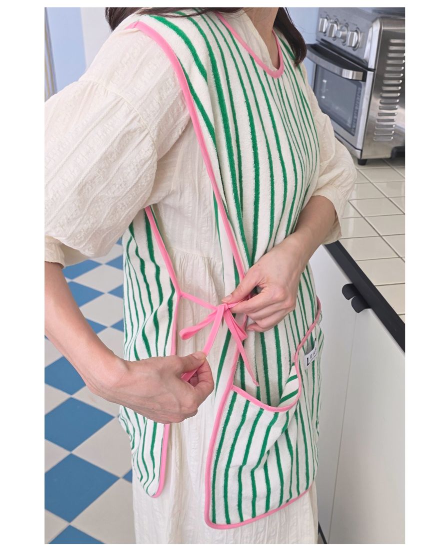 리프제이 테리 조끼형 앞치마 타올 루즈핏 어린이집선생님 꽃집 카페 - 상품 이미지