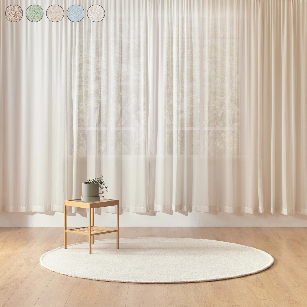 투톤 거실러그 방수 워셔블 항균 샤기 카페트 주문제작 오트브라운, 원형)150cm