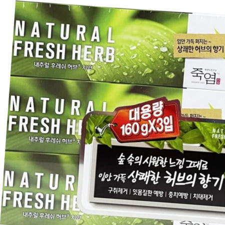 엔젤 메디안 치약 후레쉬허브 내추럴 죽염치약 알파치약 160g 3개