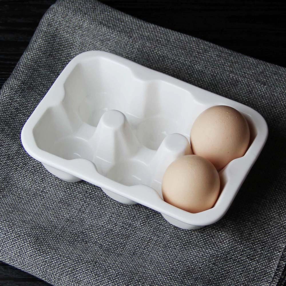 계란판 세라믹 도자기 달걀 디저트 수납 에그홀더 정리 접시 더블에그컵 용기 6칸 계란 상자 - 상세 이미지 3