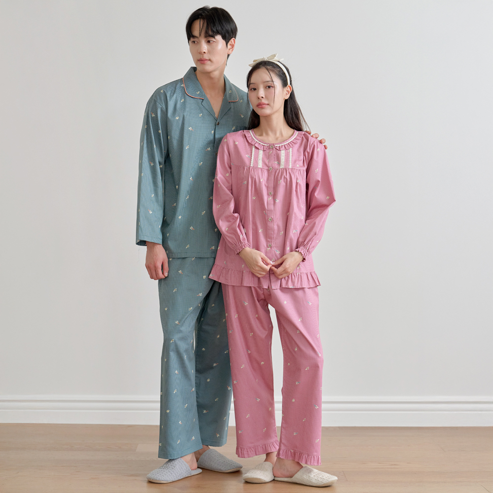 커플 잠옷 세트 남성 여성 홈웨어 M행운 M2150_6150 - 상세 이미지 3