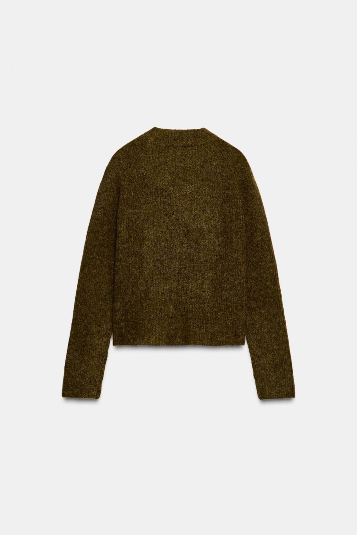 자라 울 알파카 라운드넥 니트 스웨터 3519/100 KHAKI - 상세 이미지 2