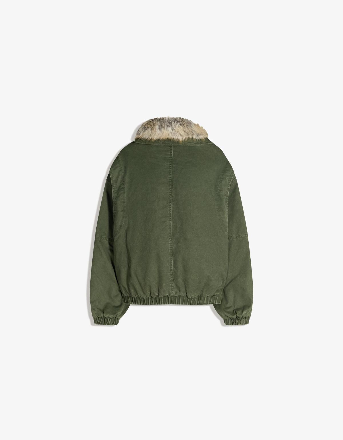 버쉬카 페이크 퍼카라 오버핏 테크니컬 재킷 6643/109 KHAKI - 상세 이미지 2