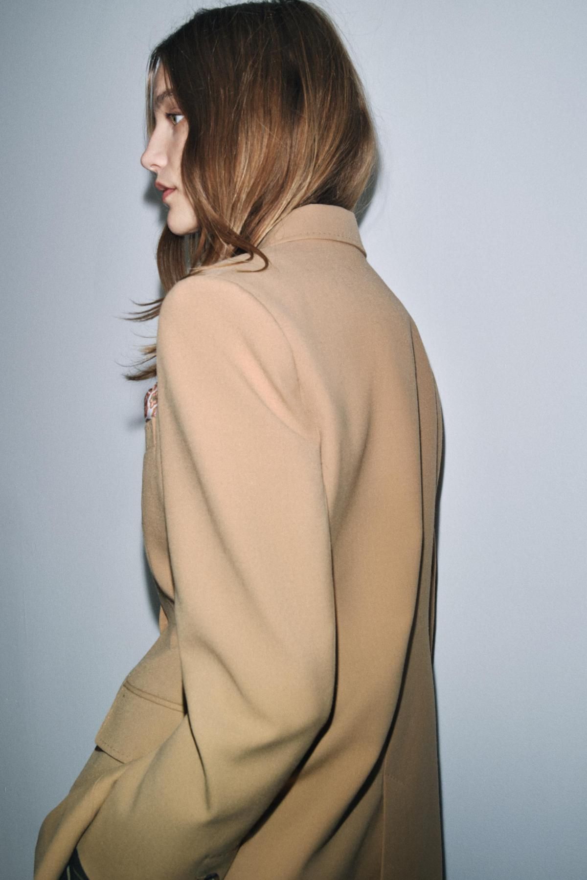 자라 테일러드 클래식 슬림핏 스카프 블레이저 9087/872 LIGHT CAMEL - 상세 이미지 4