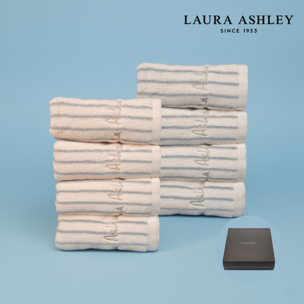 로라애슐리 수건 60수 선물세트 8장 뉴클래식 엘더우드 스트라이프 타올