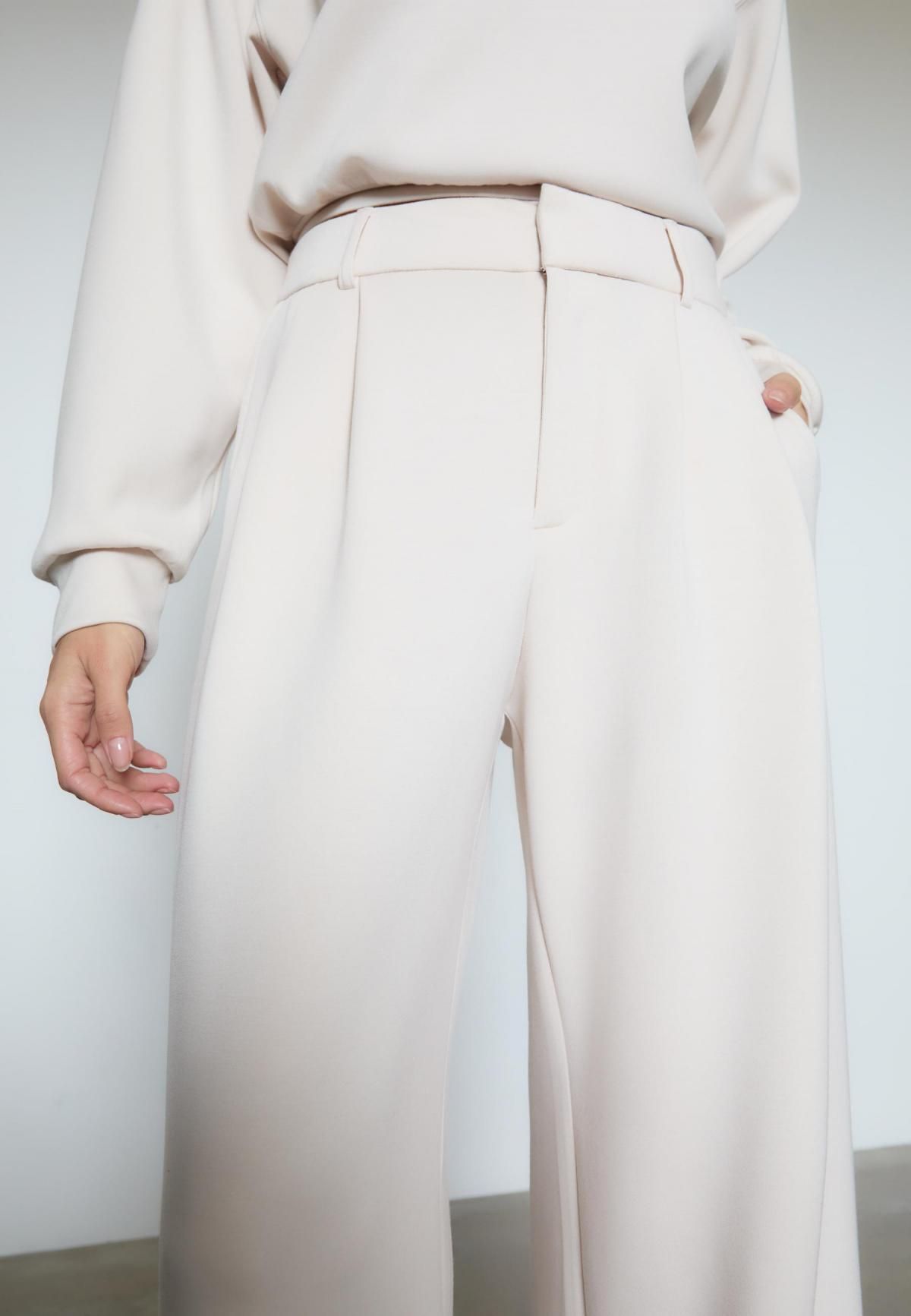 스트라디바리우스 소프트터치 모달 와이드 슬랙스 팬츠 4537/774 STONE - 상세 이미지 3