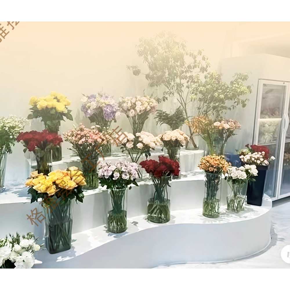 계단식 진열대 쇼케이스 구두 계단형 옷가게 가방 캐슈넛 이미지 6