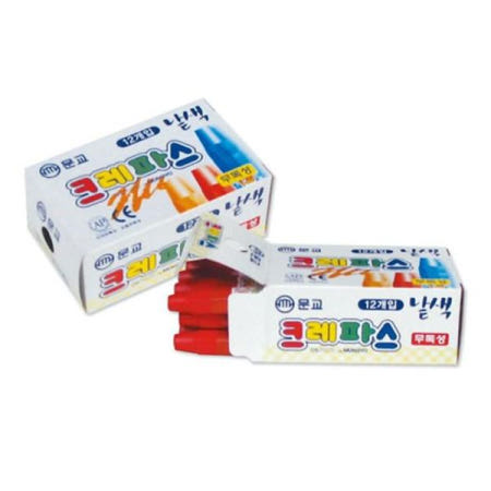 단색크레파스 초록 12본 문교