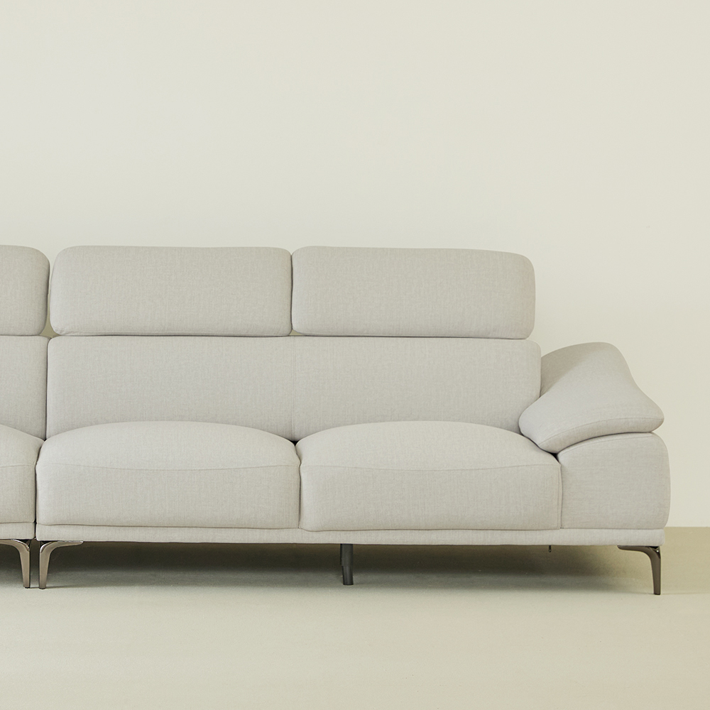 (N포인트+스툴Event)에이든 하이브리드 아쿠아텍스 패브릭 소파 스툴포함, 아이보리, 3인용