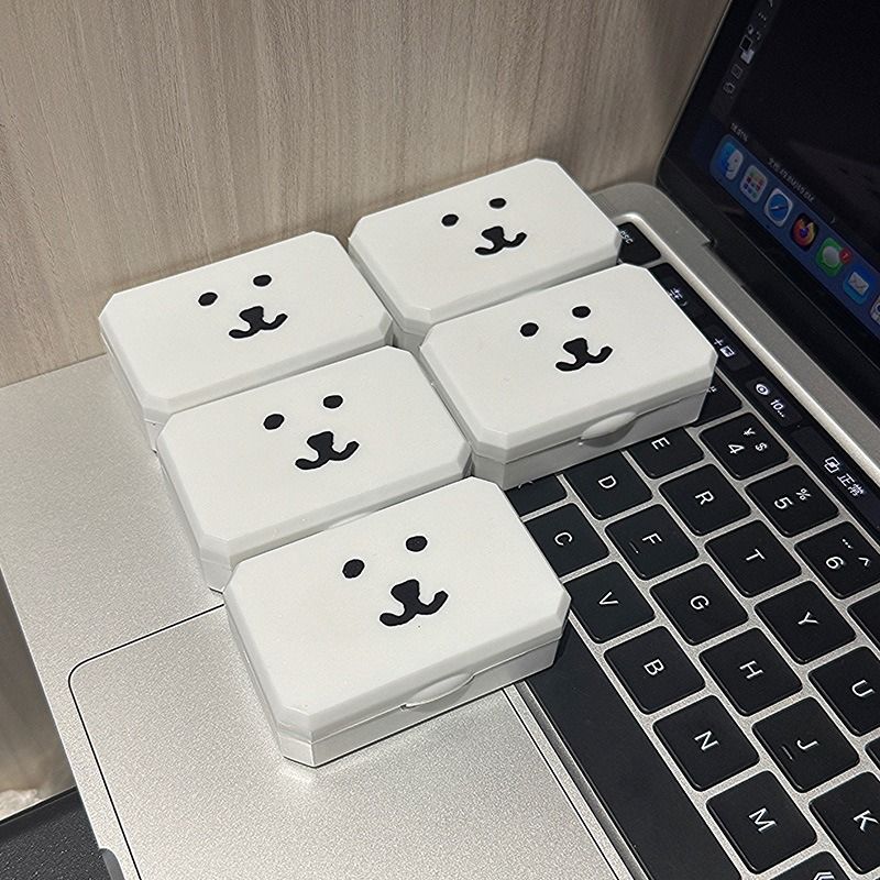 농담곰 곰돌이 렌즈통 렌즈케이스 소프트렌즈 하드렌즈 통 케이스 렌즈집게 콘택트렌즈 보관함 플라스틱 케이스 - 상세 이미지 5