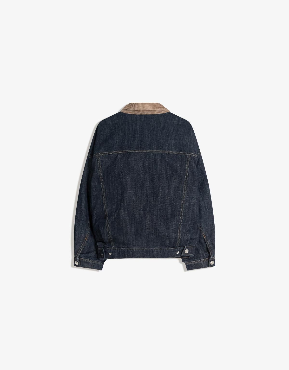 버쉬카 오버핏 데님 테크니컬 배색카라 재킷 6593/156 NAVY - 상세 이미지 3