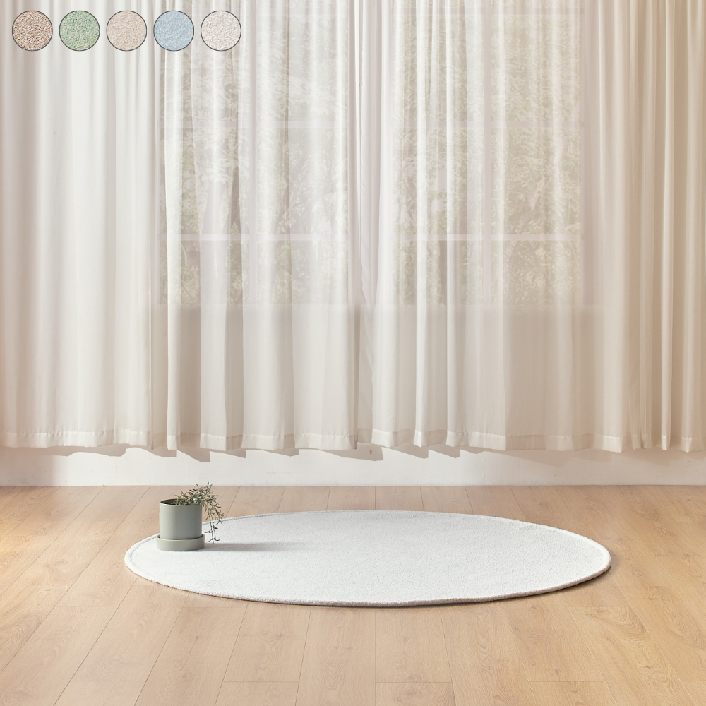 투톤 거실러그 방수 워셔블 항균 샤기 카페트 주문제작 오트브라운, 원형)150cm