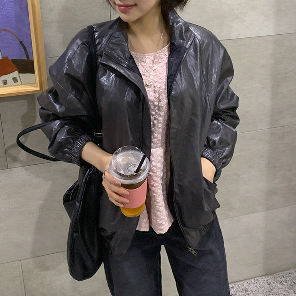 알토레 코팅 레더 자켓 - 상품 이미지