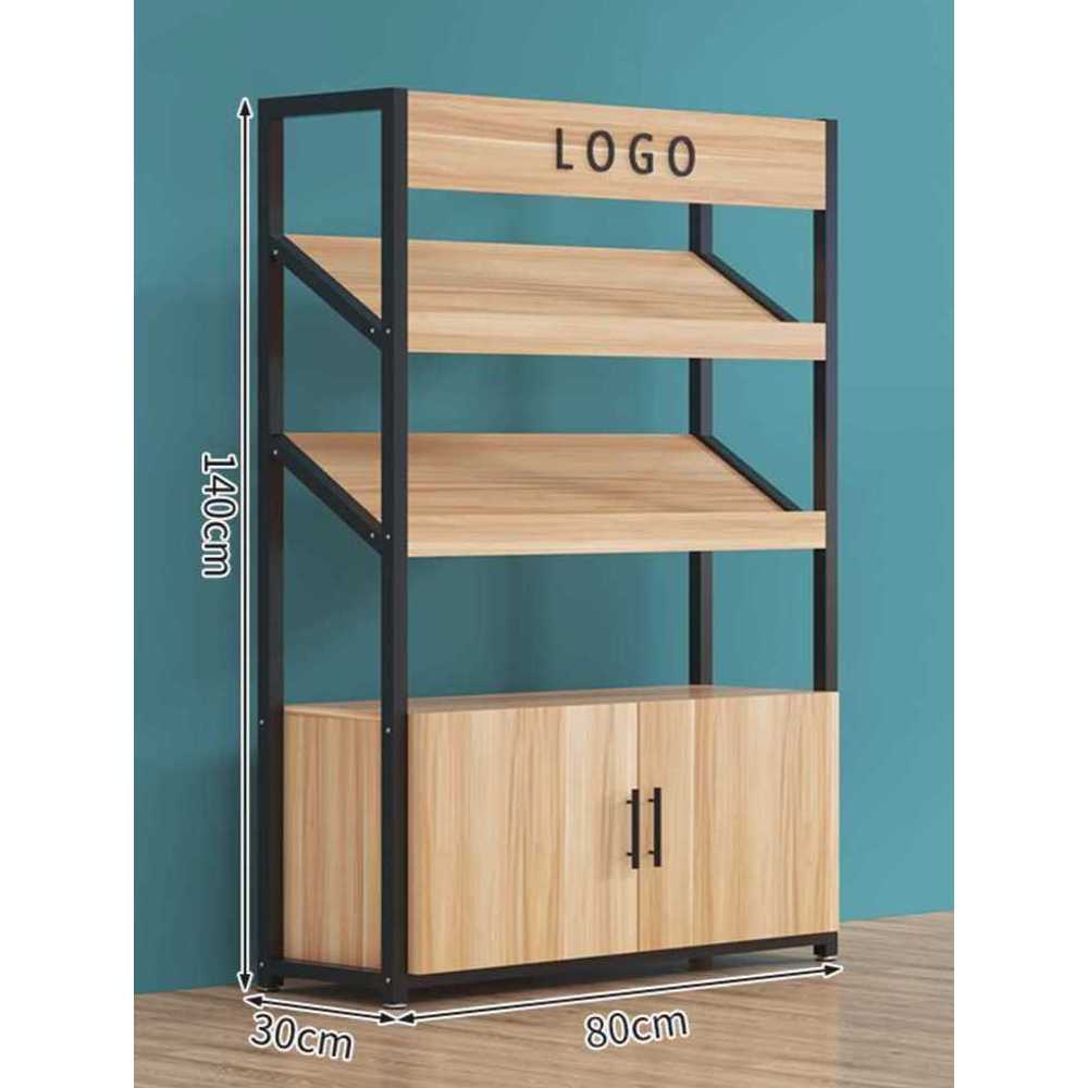 슈퍼마켓 과일 매대 채소 진열 진공목 진열 선반대 4단 100x30x140cm + 사선(블랙) 이미지 8