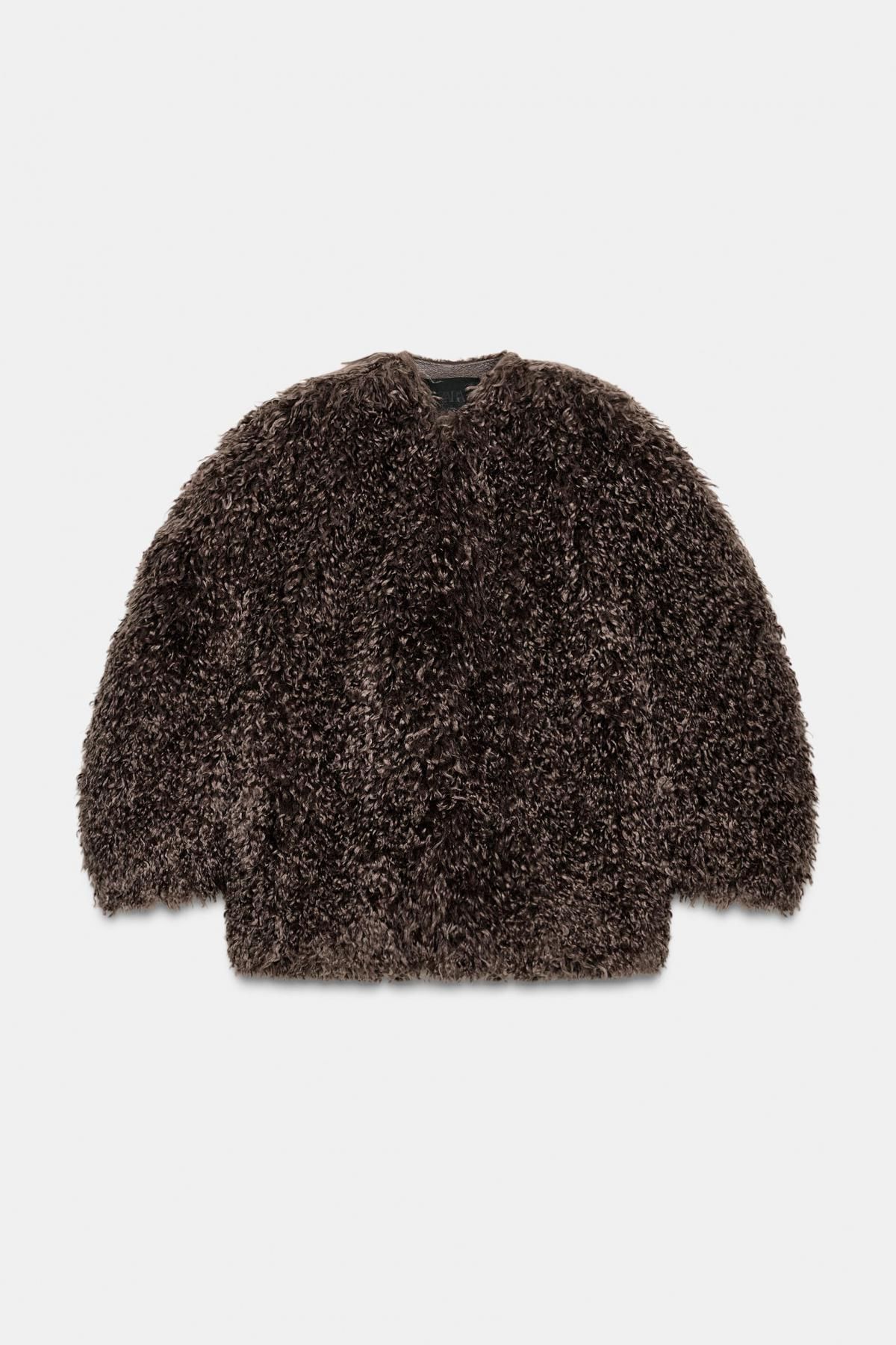 자라 페이크 퍼 테크니컬 봄버 자켓 8490/244 BROWN / TAUPE - 메인 이미지